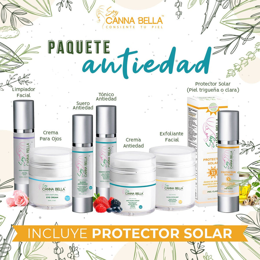 Paqute Antiedad con *Protector solar GRATIS **PREVENTA** - Soy Cannabella